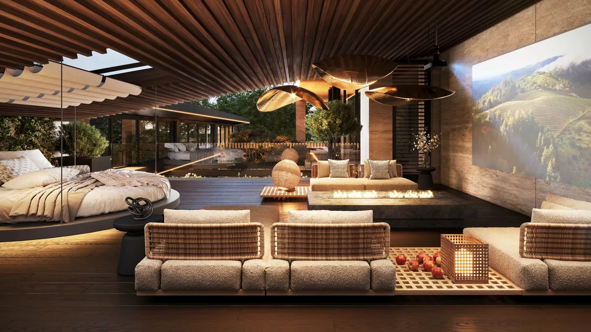 Lounge under the timber roof